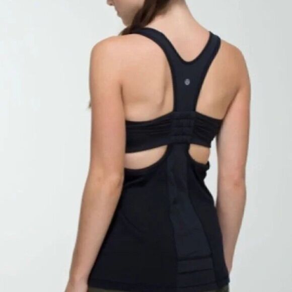 Lululemon Black racerback performance tank top EUC size 6 - Picture 1 of 16